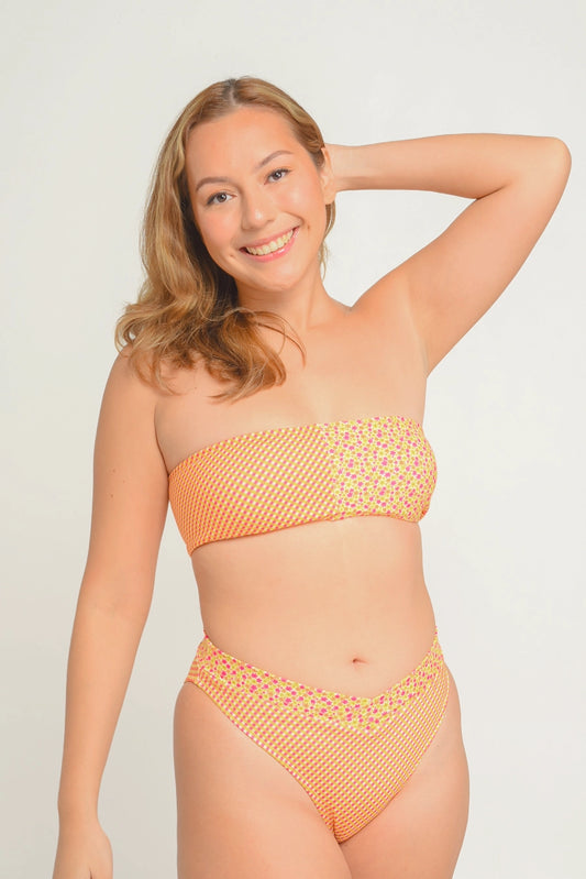 Clarene Top in Tangerine Bloom